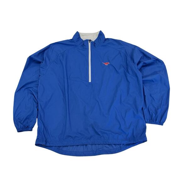 Peter Millar Pullover Windbreaker Mens Size XL Blue SMU Mustangs Logo 1/2 Zip - Picture 1 of 8